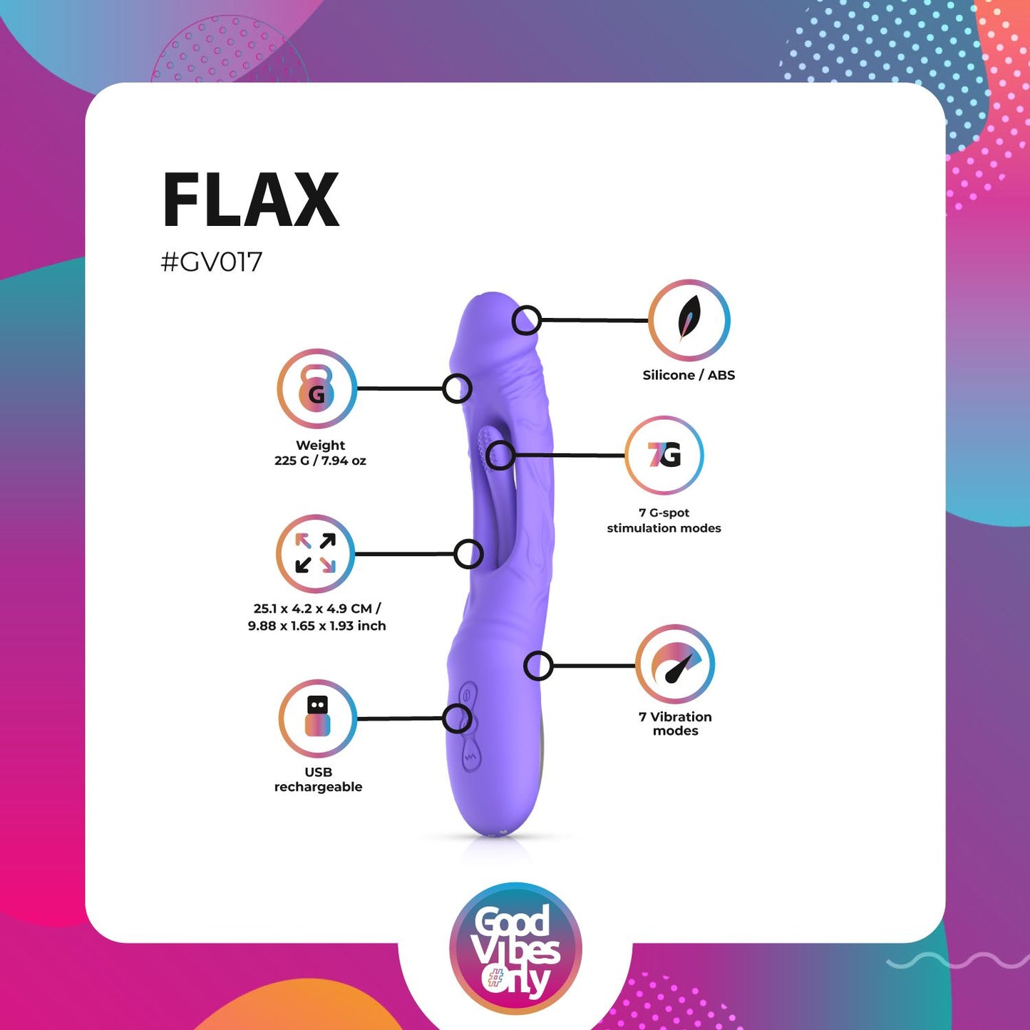 Good Vibes Only - Flax Vibrerende Dildo met G-Spot Stimulator