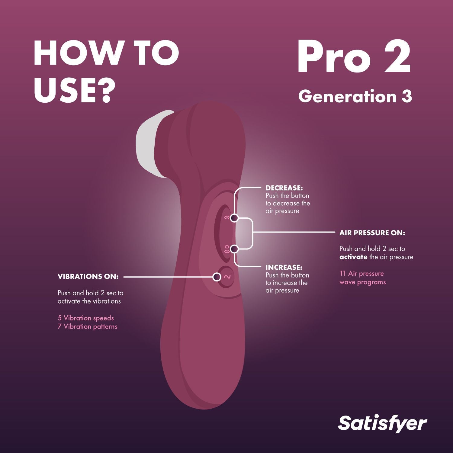 Satisfyer Pro 2 Generation 3 - Wijnrood