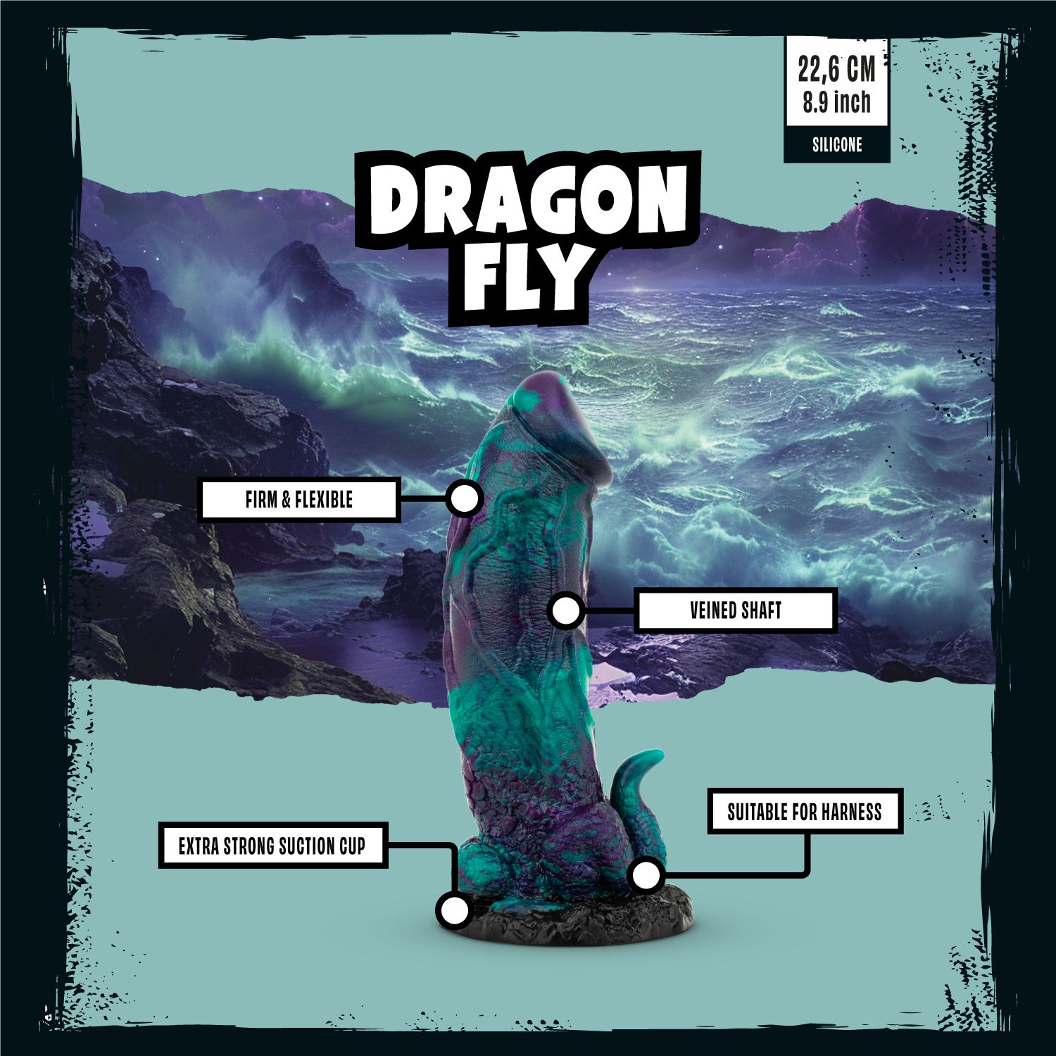 Mythical Mates - Dragonfly Dildo Paars & Groen