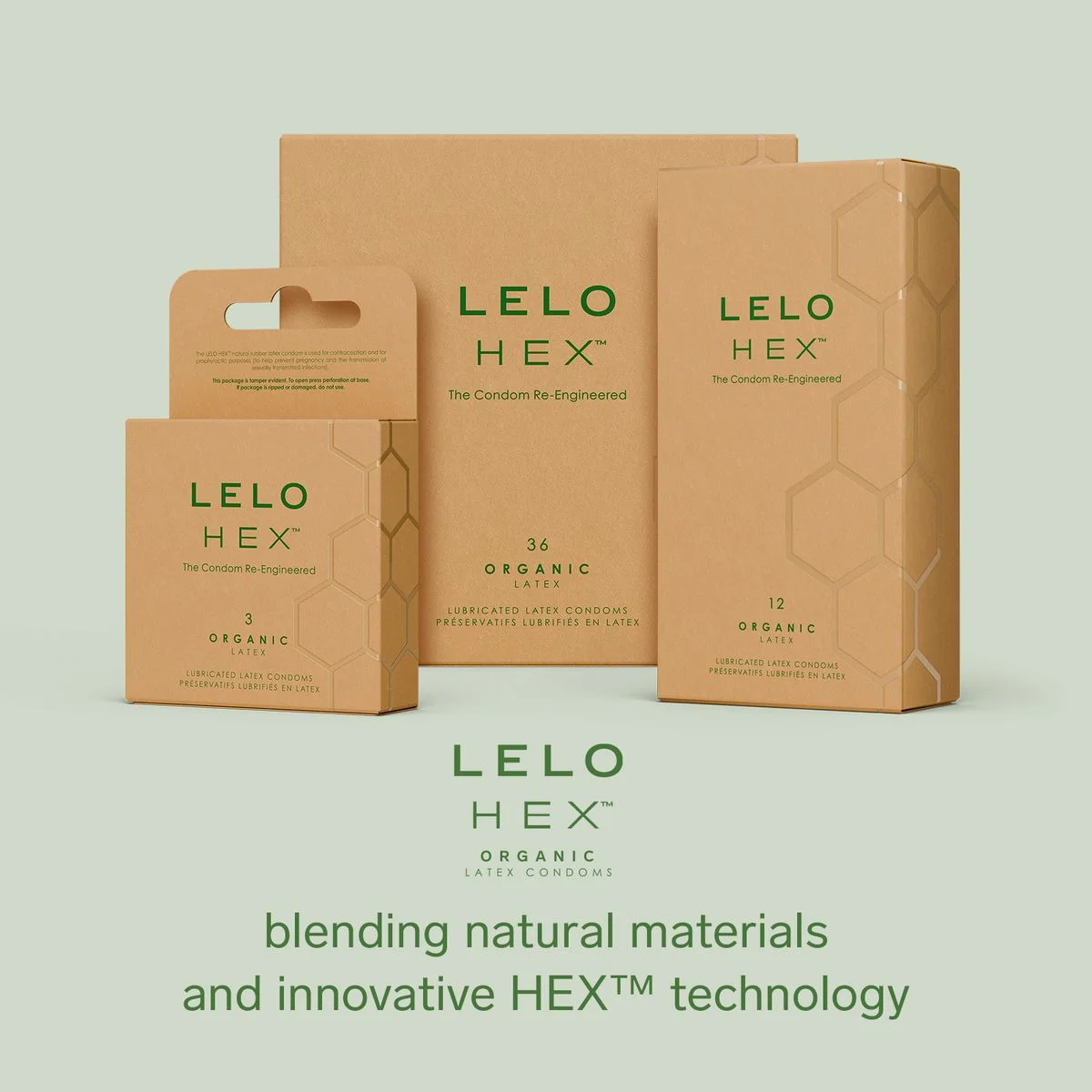 LELO - HEX Organic Condooms - 3 Stuks