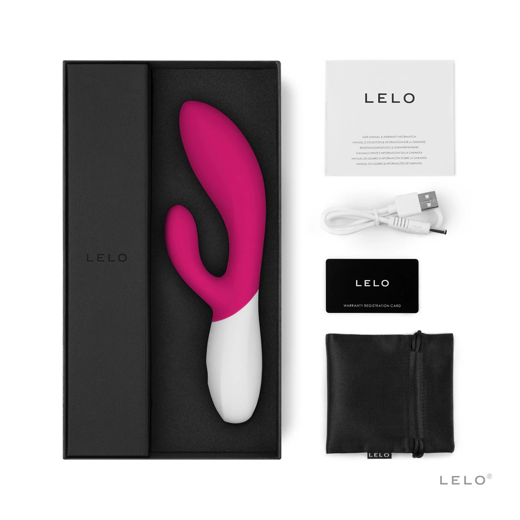 LELO - Ina Wave 2 Rabbit Vibrator - Cerise