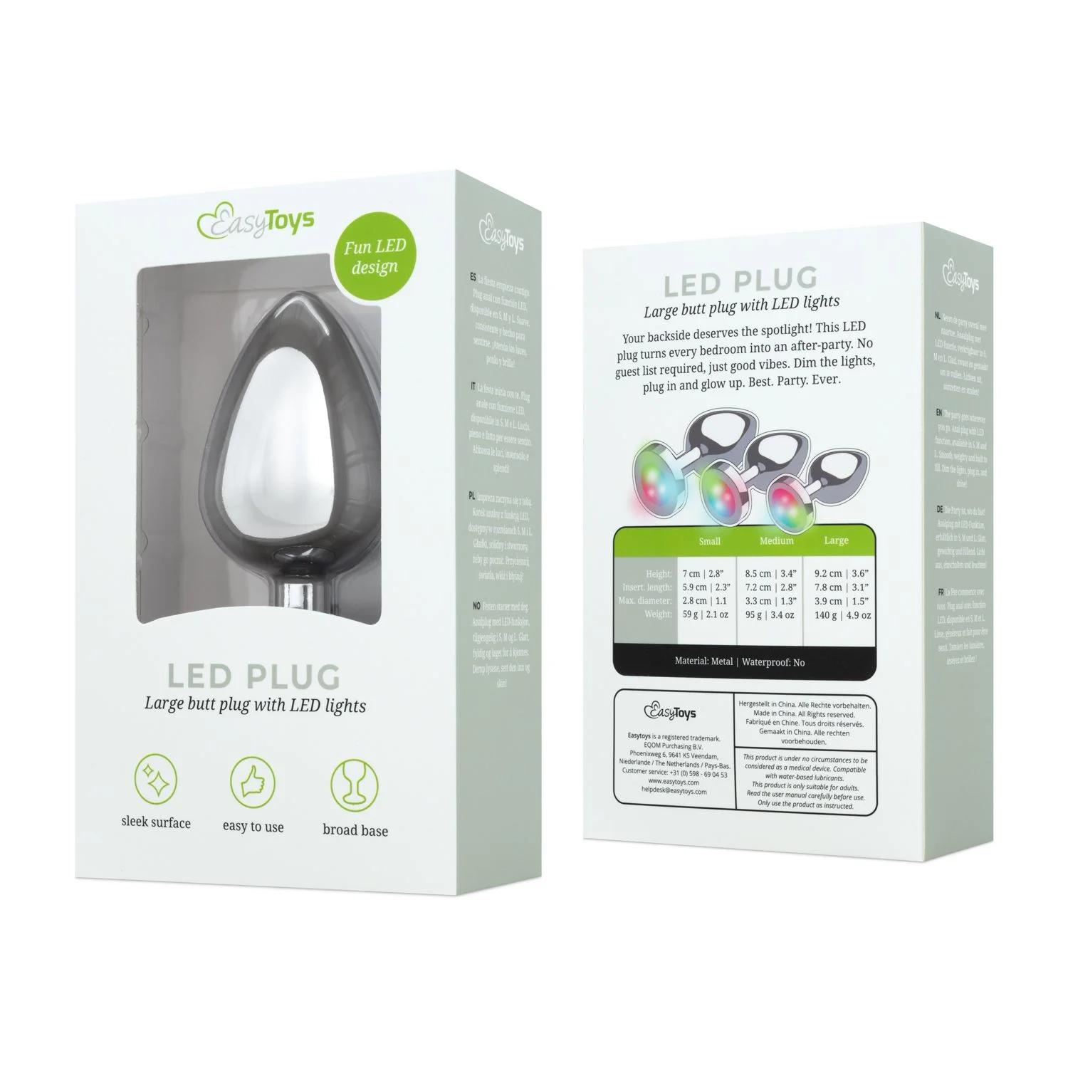 Anal Collection - Buttplug LED Large - Zilver
