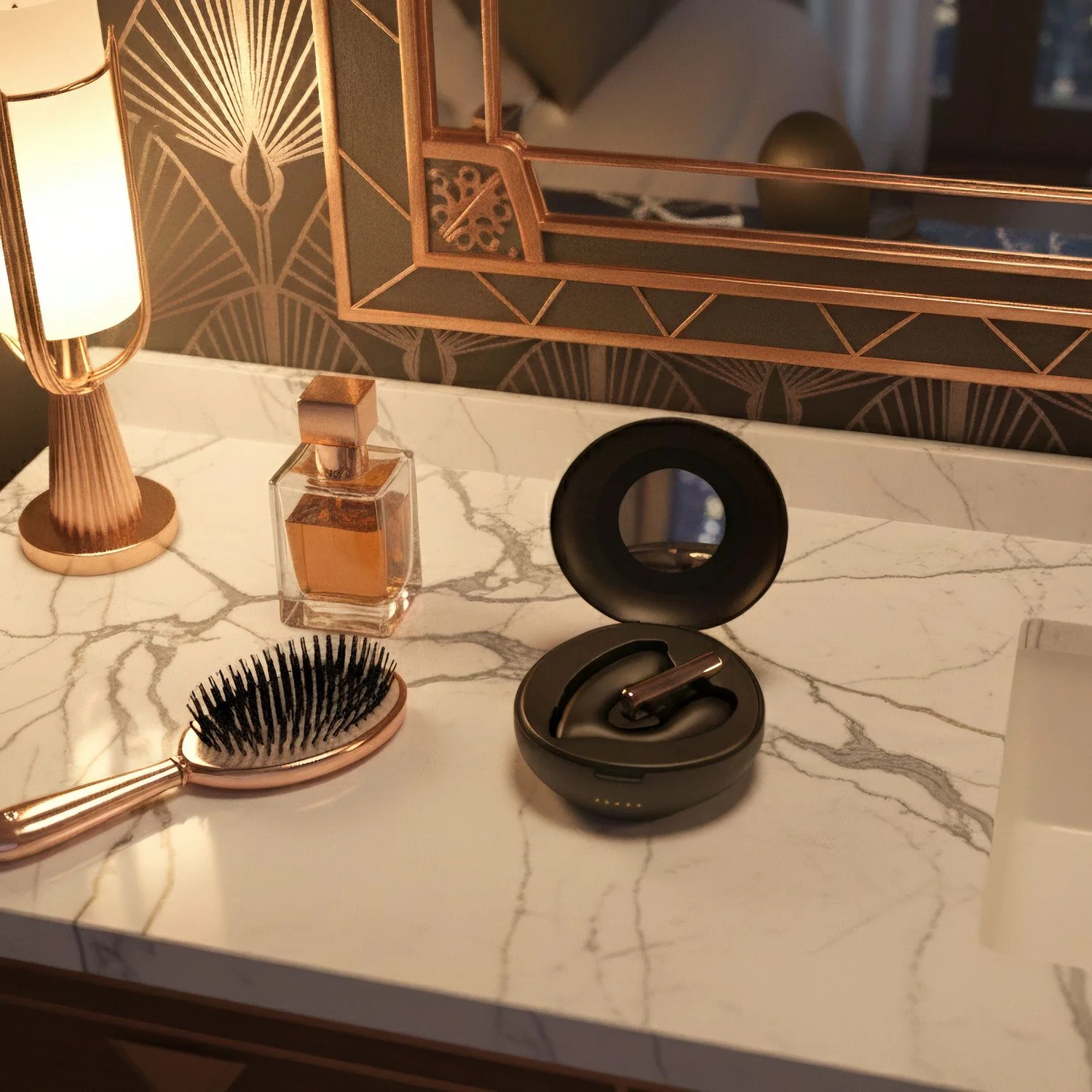 Rosy Gold – Wearable Vibrator met Luxe Oplaadcase – Zwart