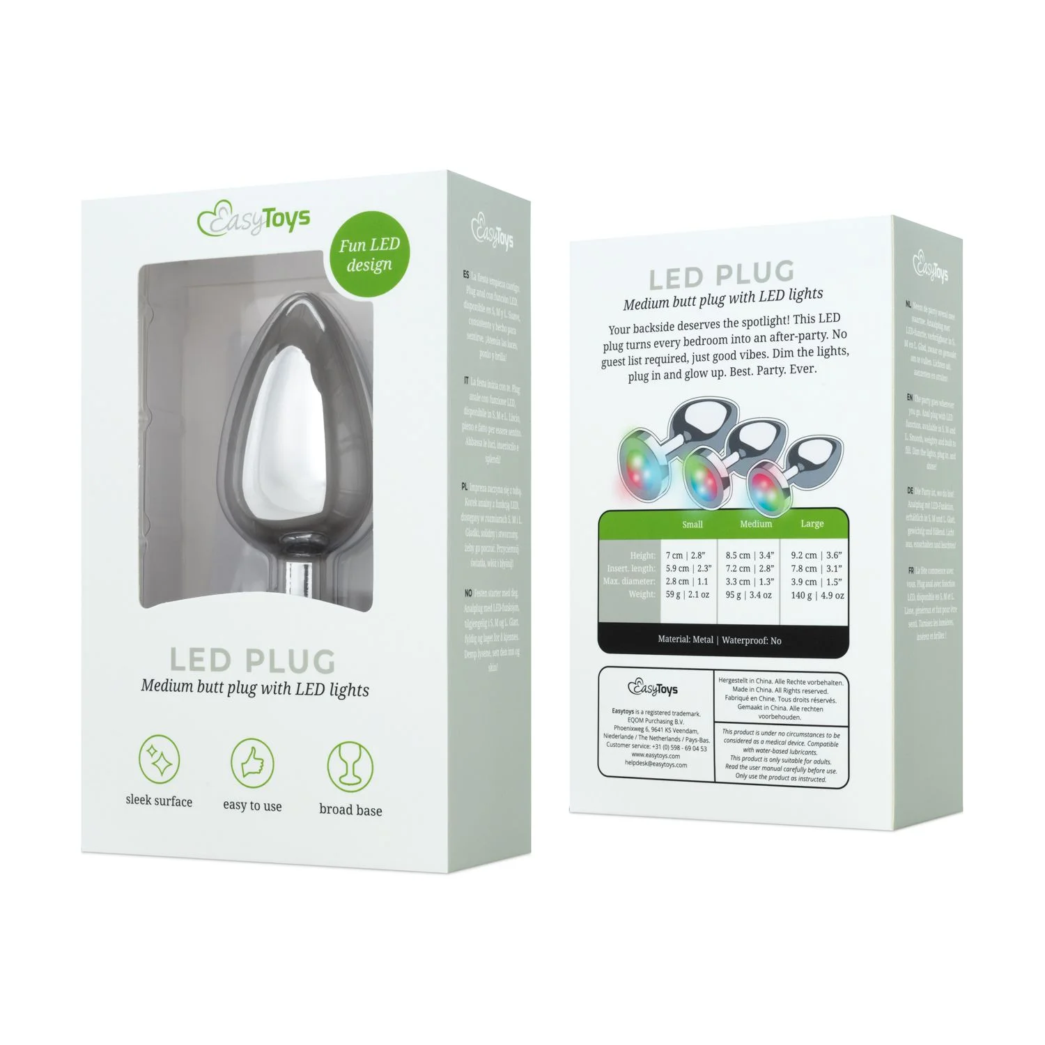 Anal Collection - Buttplug LED Medium - Zilver