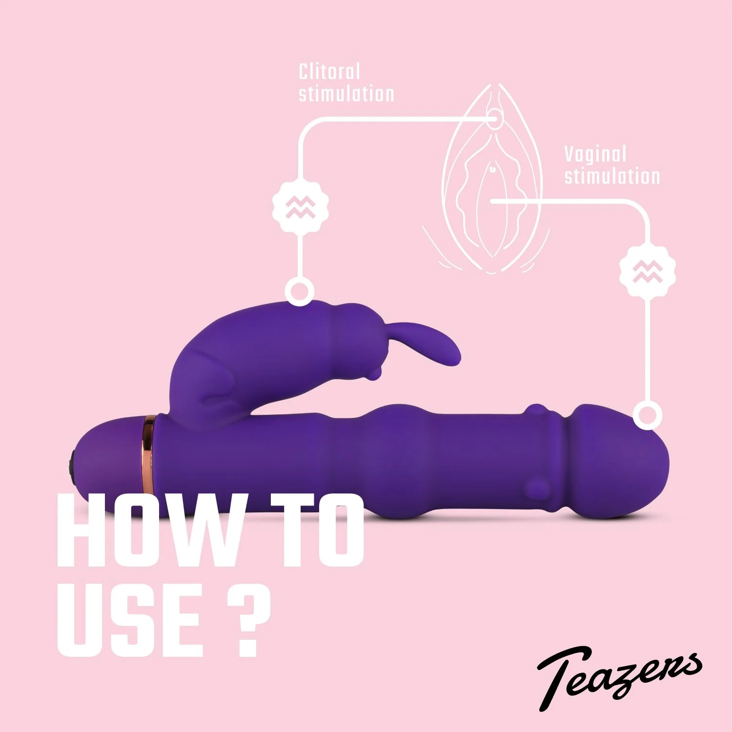 Teazers Siliconen Rabbit Vibrator - Paars