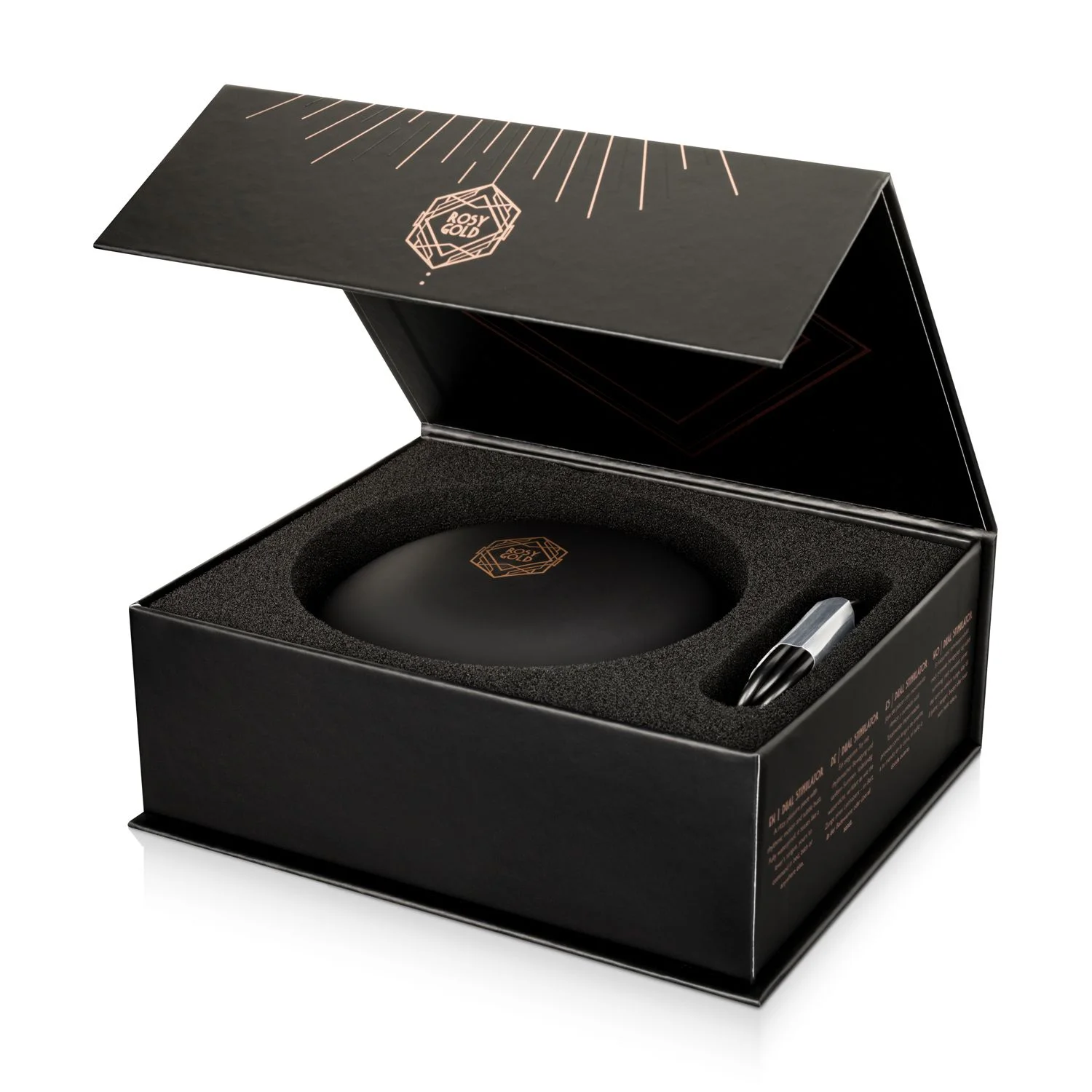 Rosy Gold – C-Shape Vibrator met Luxe Oplaadcase – Zwart