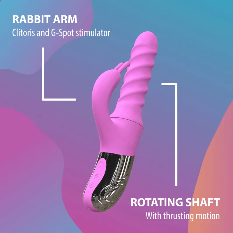 Good Vibes Only - 360° Rotating Thrusting Vibrator - Roze