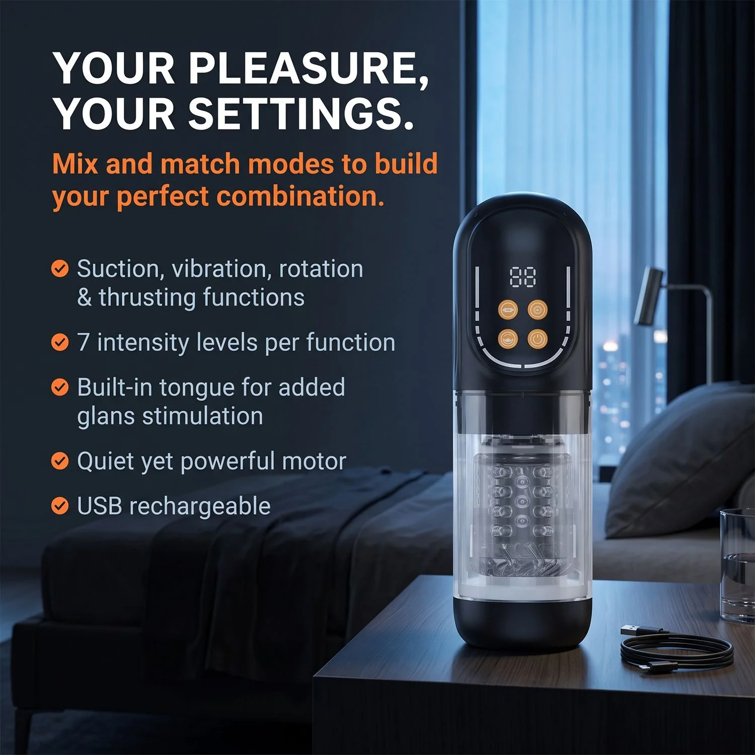CRUIZR - CM07 Stotende & Roterende Masturbator