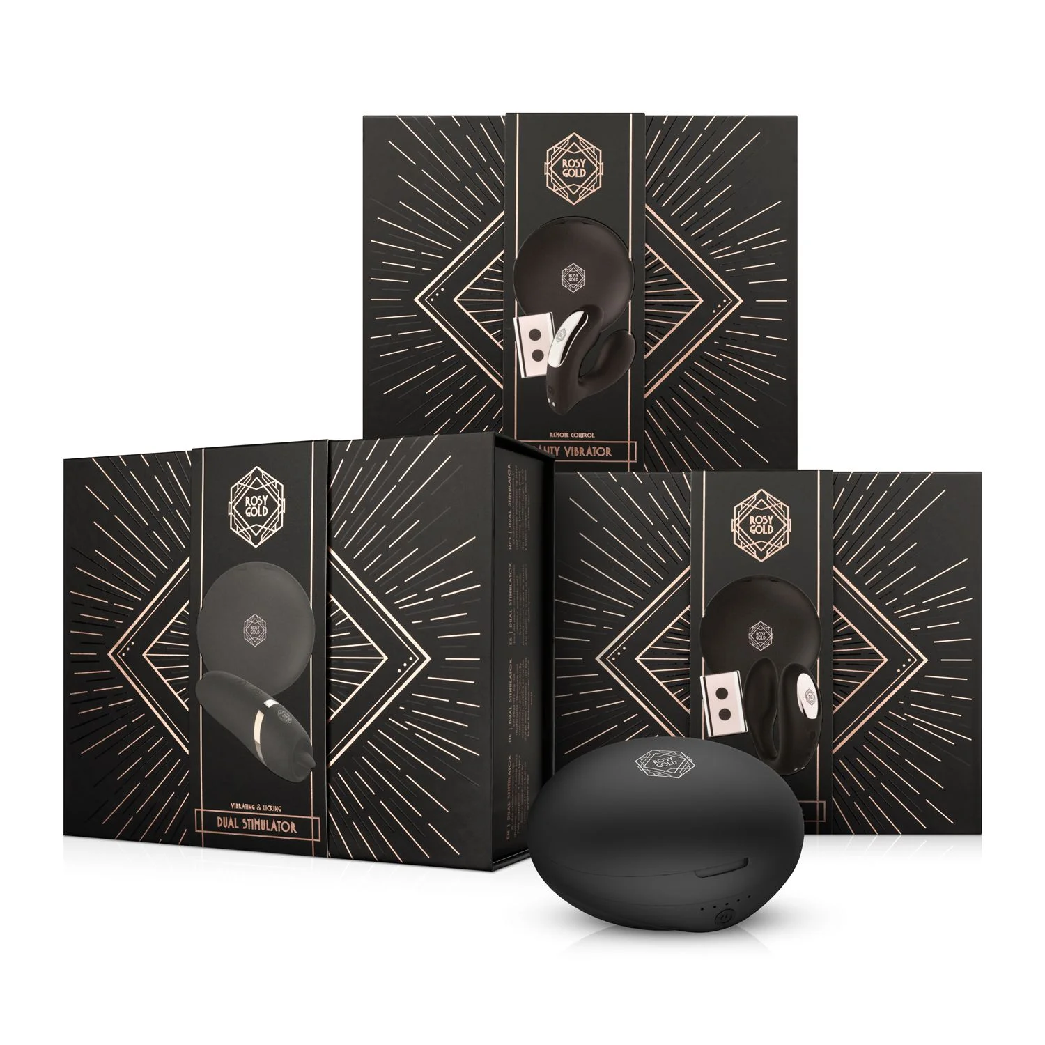 Rosy Gold – Wearable Vibrator met Luxe Oplaadcase – Zwart