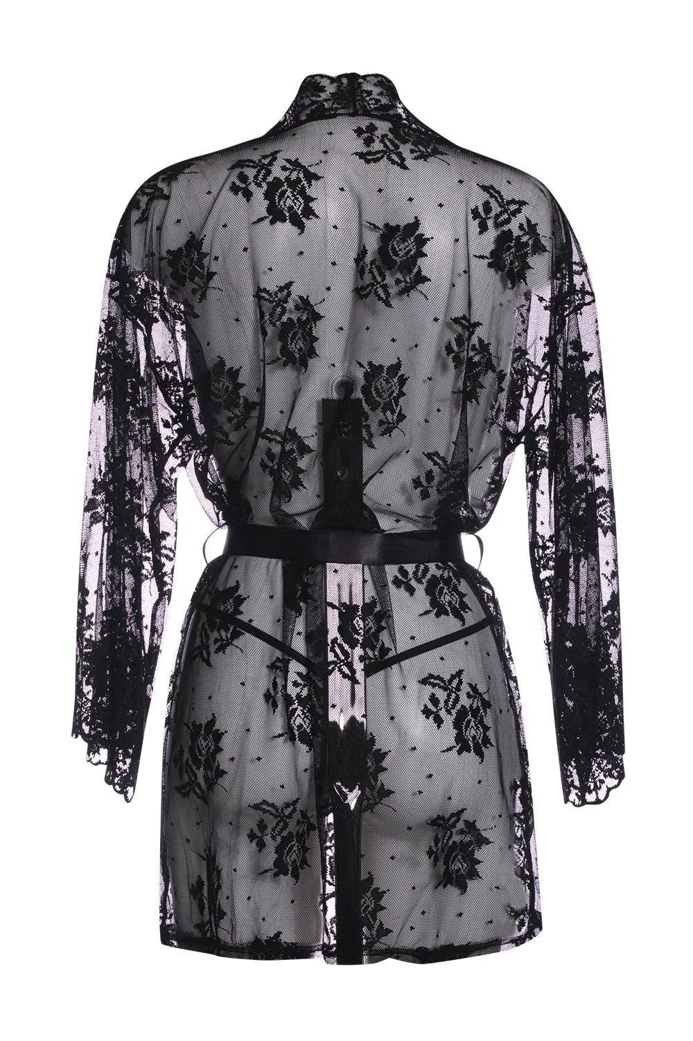 Christine - Kanten Kimono Graceful - Zwart