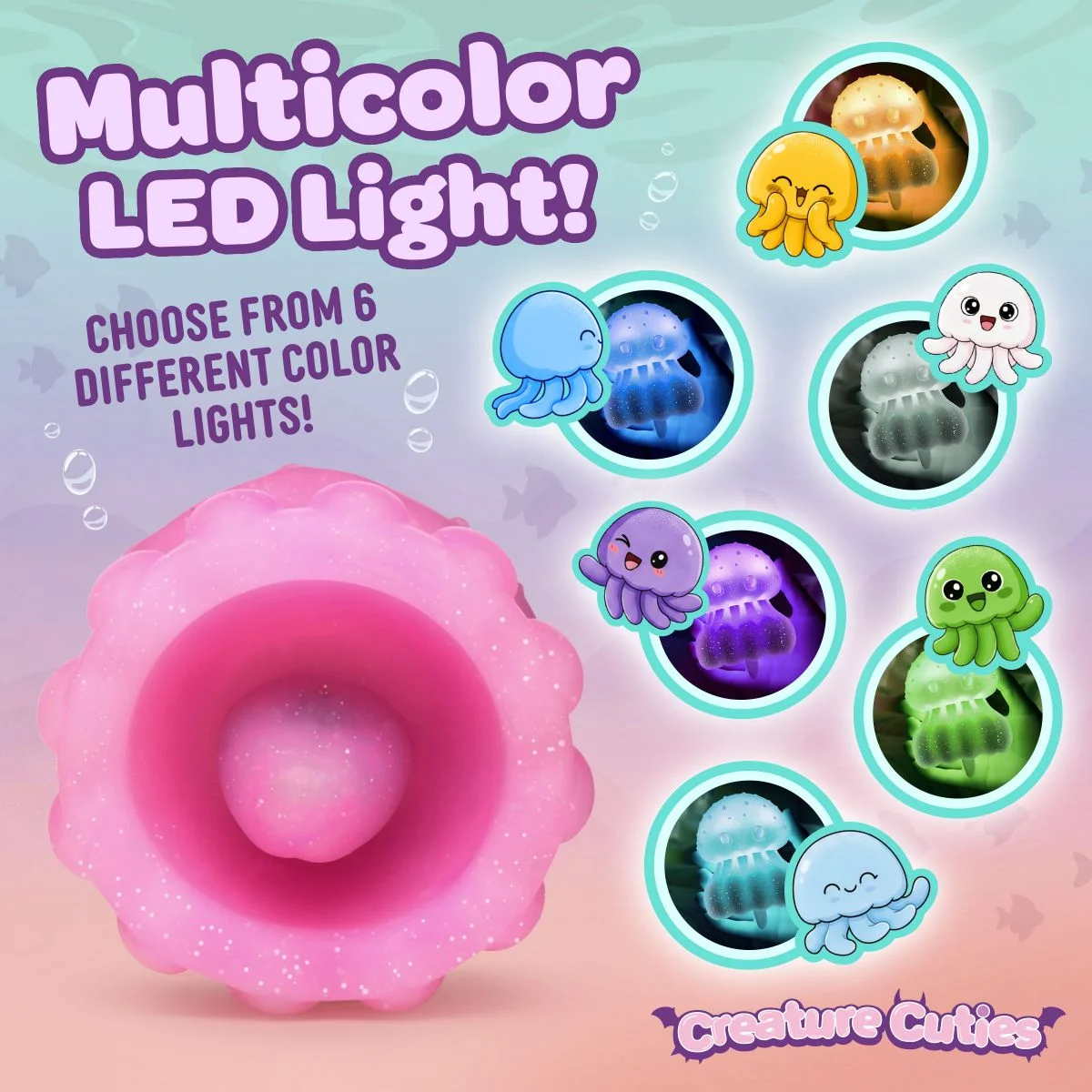 Creature Cocks - Glow Jelly Likkend & Vibrerende Clitoris Stimulator - Roze