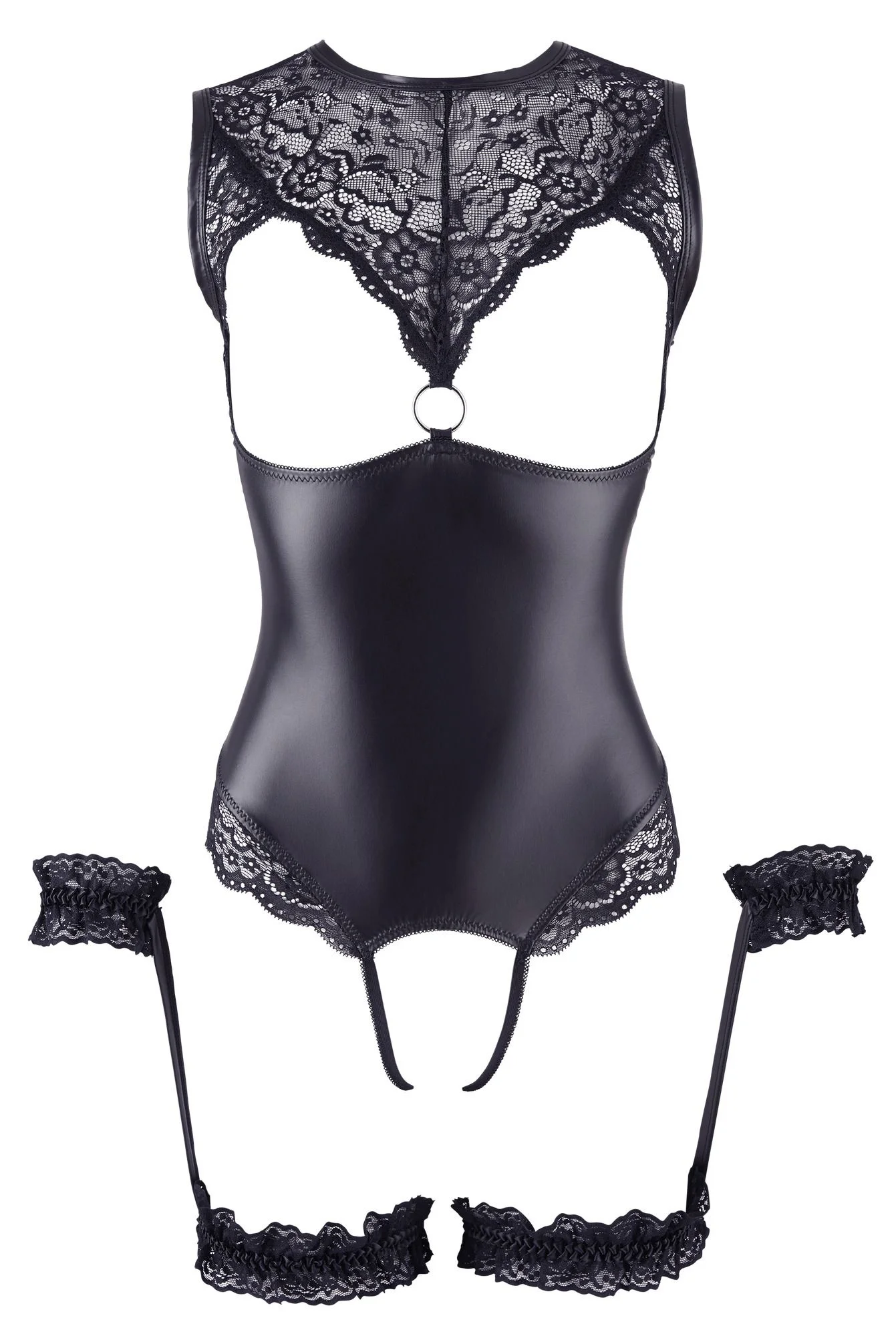 Wetlook body met open kruis