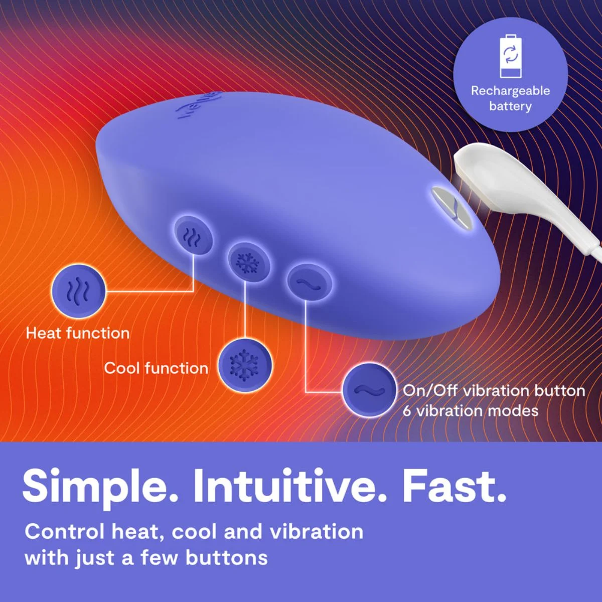 We-Vibe - Temp Lay-On Vibrator - Lavender Blue