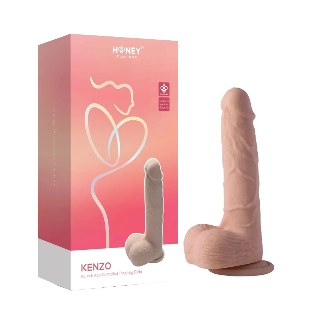 HoneyPlayBox – Kenzo Thrusting Suction Dildo – 23.9 cm