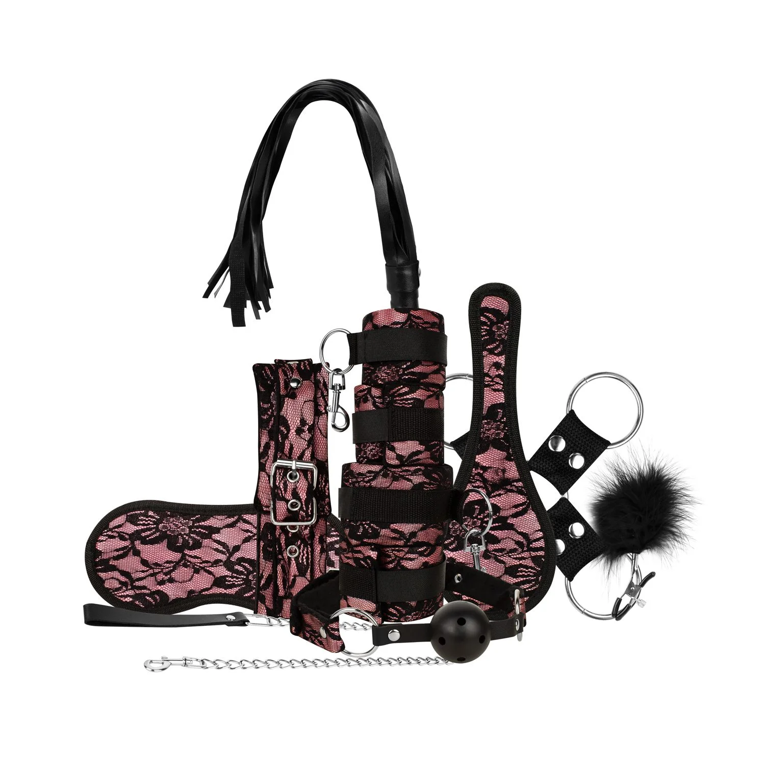 Bedroom Fantasies - Bound by Lace - 8-delige SM Set - Roze