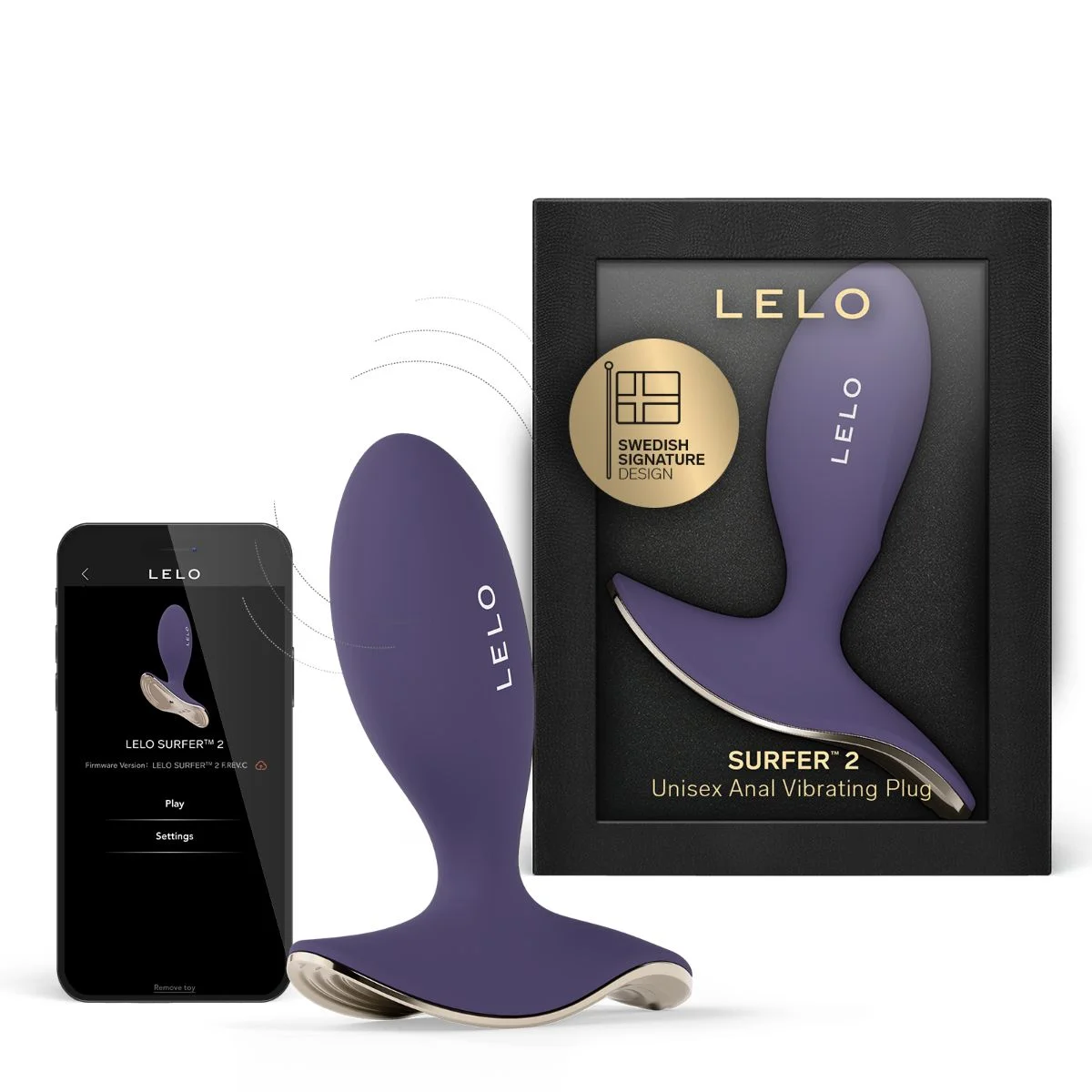 LELO - SURFER 2 Vibrerende Anaal Plug - Cyber Purple