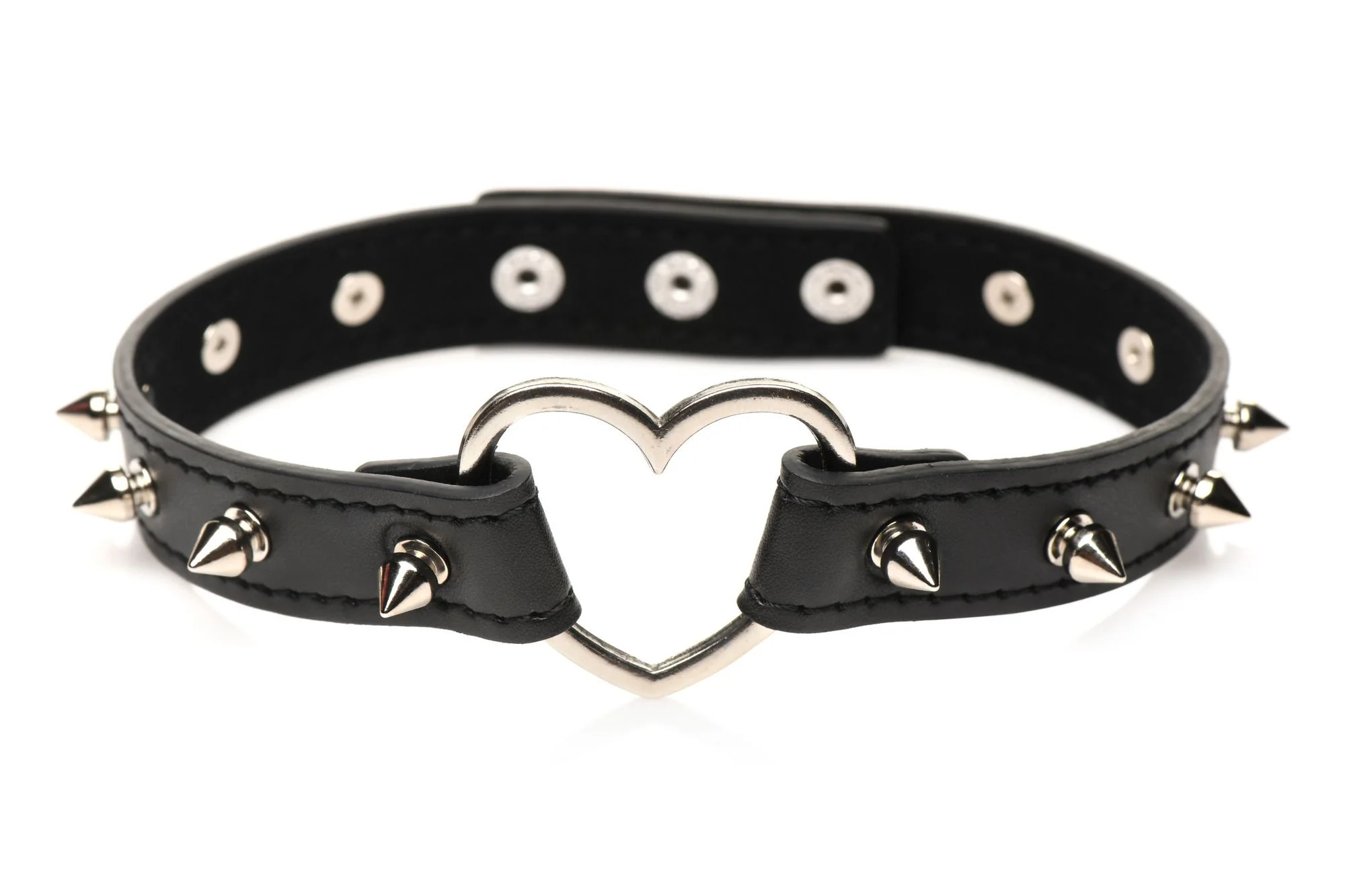 XR Brands - Spiked Heart Choker - Zwart