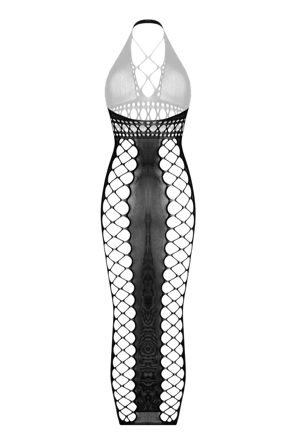 Christine - Midnight Fishnet Cut-Out Dress