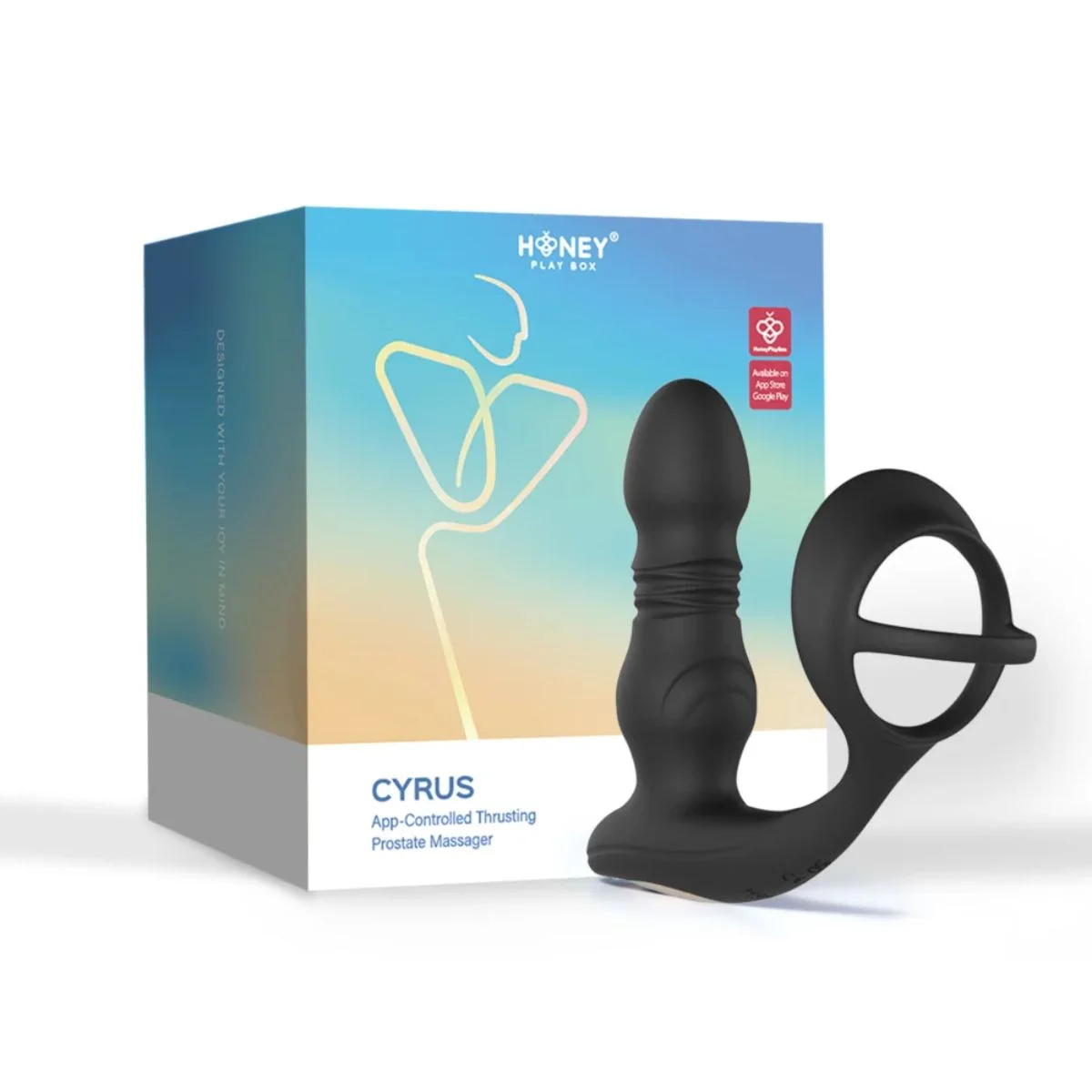 HoneyPlayBox – Cyrus Thrusting Prostate Vibrator – Zwart