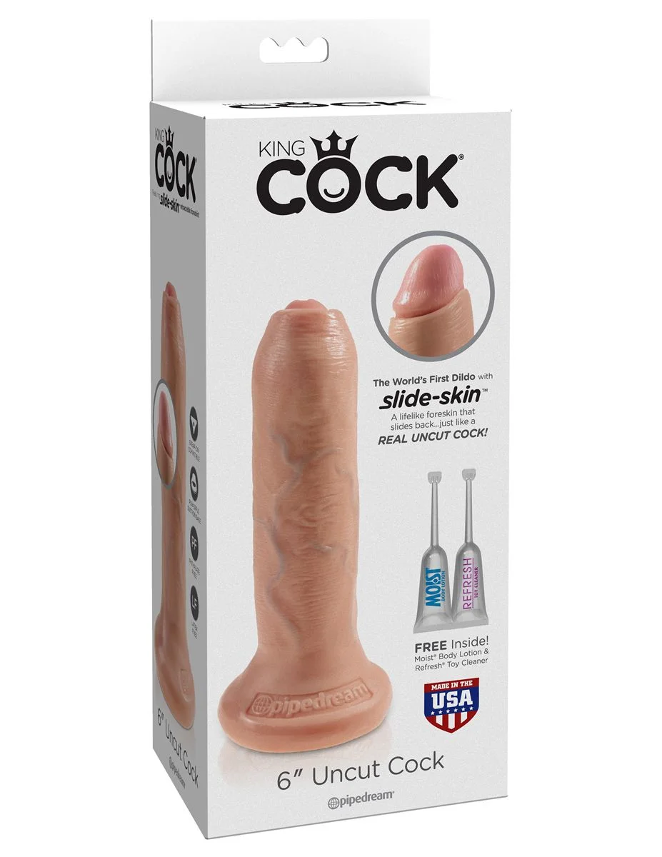King Cock 6 Uncut Realistische Dildo Met Zuignap - 15 cm