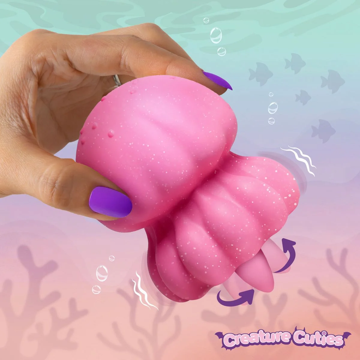 Creature Cocks - Glow Jelly Likkend & Vibrerende Clitoris Stimulator - Roze
