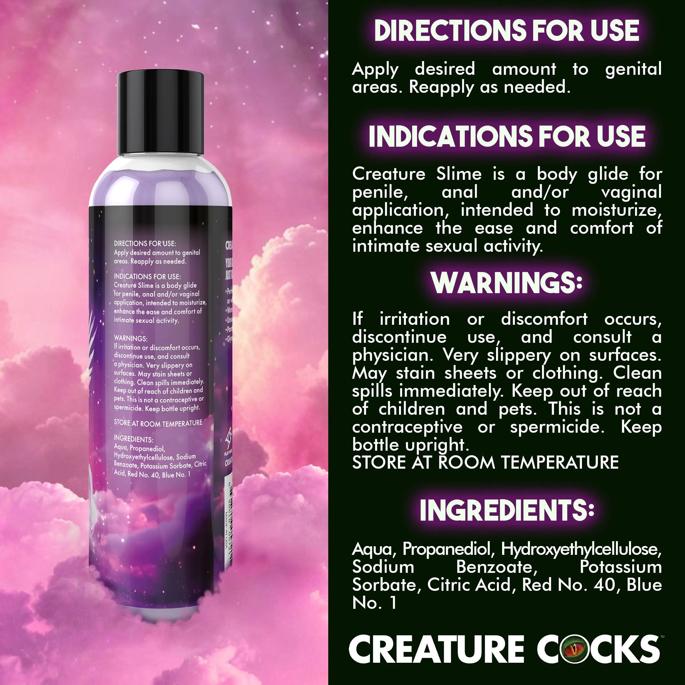 Creature Cocks - Creature Slime Paars Slijm Glijmiddel - 237 ml