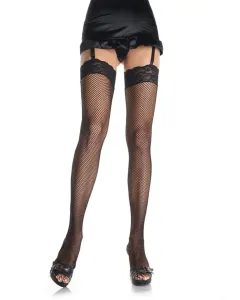 Visnet Kousen Met Brede Kanten Rand - Zwart