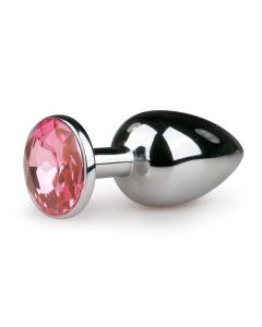 Metalen buttplug Zilver/Roze - S