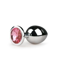 Metalen buttplug Zilver/Roze - M