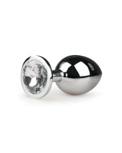 Metalen Buttplug met Zilveren Diamant - M