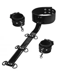 Leren Nek en Polsboeien - Zwart