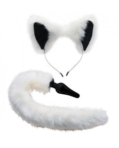 White Fox Buttplug & Haarband Set