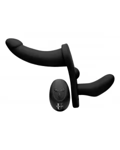Double Take - Dubbele Vibrerende Strap-On - Zwart