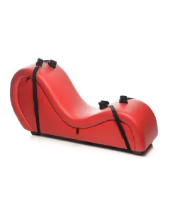 Kinky Seks Sofa Met Boeien en Positie Kussens - Zwart/Rood
