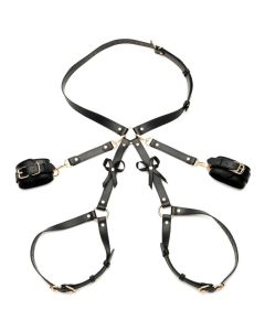 Bondageharnas met strikken M/L - Zwart