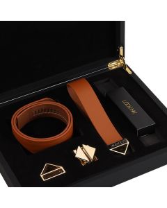 LOCKINK -  Halsband met Riem Set - bruin