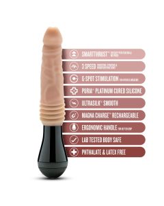 Dr. Skin Silicone - Dr. Knight - Stotende en Vibrerende Dildo - Beige