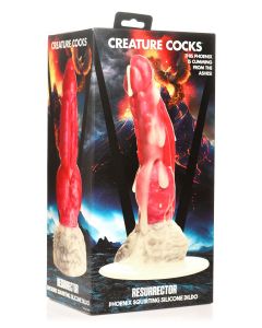 XR Brands - Resurrector Phoenix Spuitende Siliconen Dildo - Rood/Wit