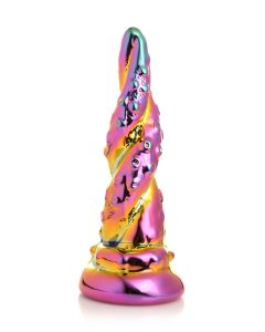 XR Brands - Betoverende Regenboog Glazen Dildo - Geel & Roze