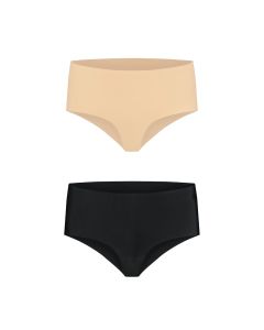 Bye Bra - Invisible High Brief Nude + Black S