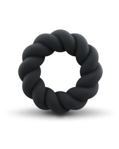 Rocks-off - Twist Non Vibrating Liquid Silicone Ring Black