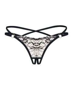 Obsessive - Exquisite Vila Blanes Kruisloze String - Zwart