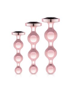 Rosy Gold - Metalen Buttplugset 3 stuks - Roségoud