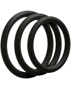 Doc Johnson - OptiMALE 3 C-Ring Set Dun - Zwart