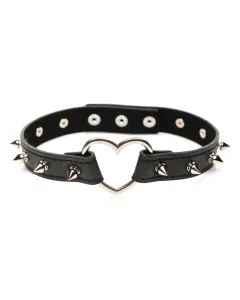 XR Brands - Spiked Heart Choker - Zwart