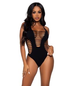 Leg Avenue - Racer Naadloze Body Met Rijgveter