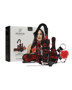 Bedroom Fantasies - Lace & Leather Look - 8-delige Bondage Set - Rood
