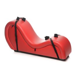 Kinky Seks Sofa Met Boeien en Positie Kussens - Zwart/Rood