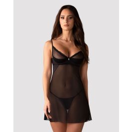 Obsessive - Stelisa Babydoll & String - Zwart