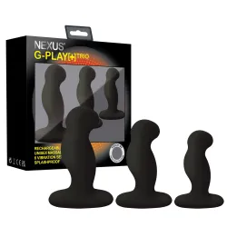 Nexus - G-Play Trio Plus Unisex Vibrator Pack - S/M/L - Zwart